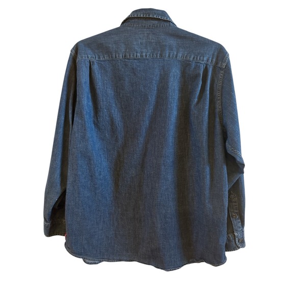 Wrangler X Large Men's Denim Long Sleeve Button Up Shirt Einstein Pocket Badge - Picture 5 of 9